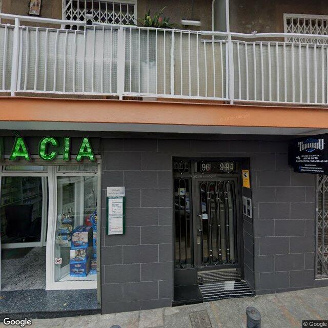 Street view near Farmàcia Delgado Rica, M. Pilar in Barcelona