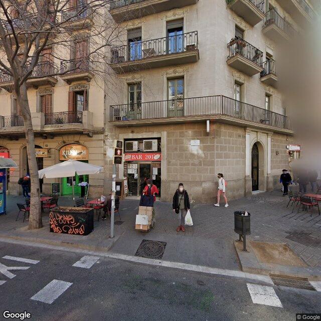 Street view near Farmàcia Guerra Masats, Maria in Barcelona