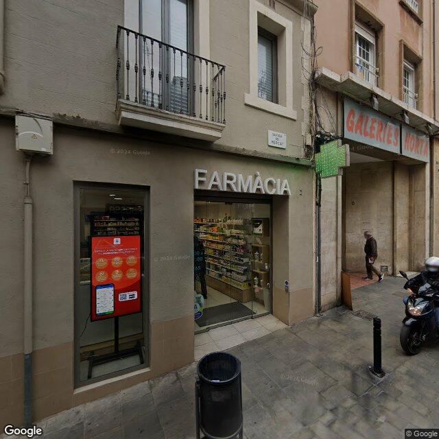 Street view near Farmàcia Horta S.C.P. in Barcelona