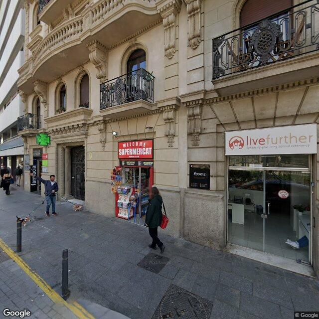 Street view near Farmàcia Lesseps in Barcelona