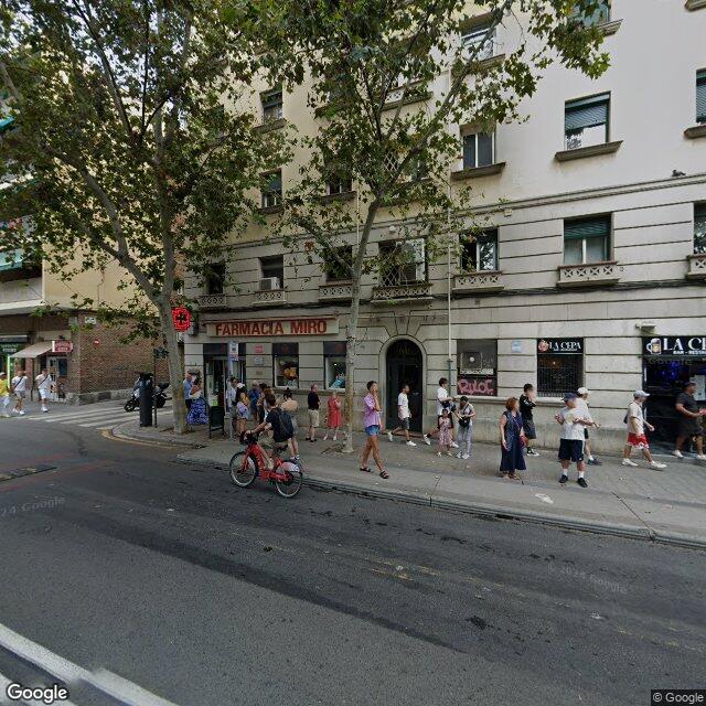 Street view near Farmàcia Miró Aspa, Antoni in Barcelona