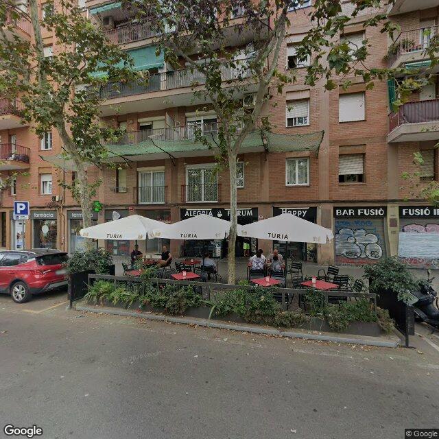 Street view near Farmàcia Muzas Cucalón, Concepción in Barcelona