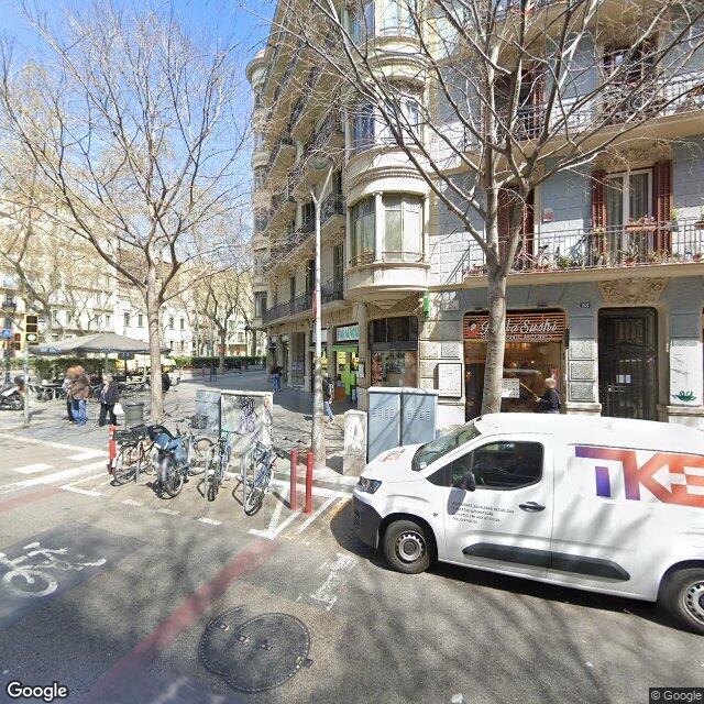 Street view near Farmàcia Riba Serrano, M. I J. in Barcelona