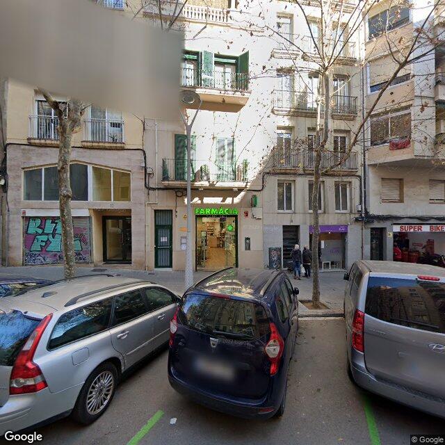 Street view near Farmàcia Villanueva Villalba, M. Pilar in Barcelona