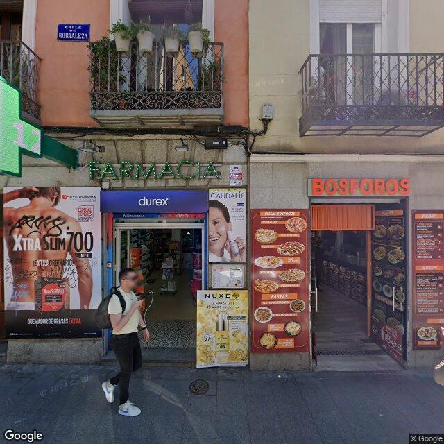 Street view near Farmacia in Madrid