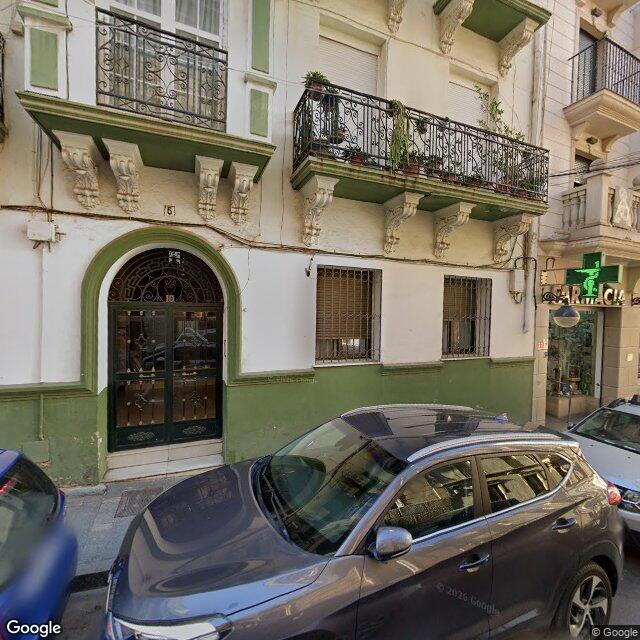 Street view near Farmacia Hispania in Spain