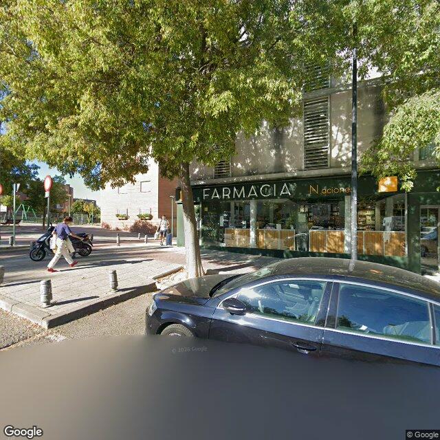Street view near Farmacia Las Naciones in Madrid