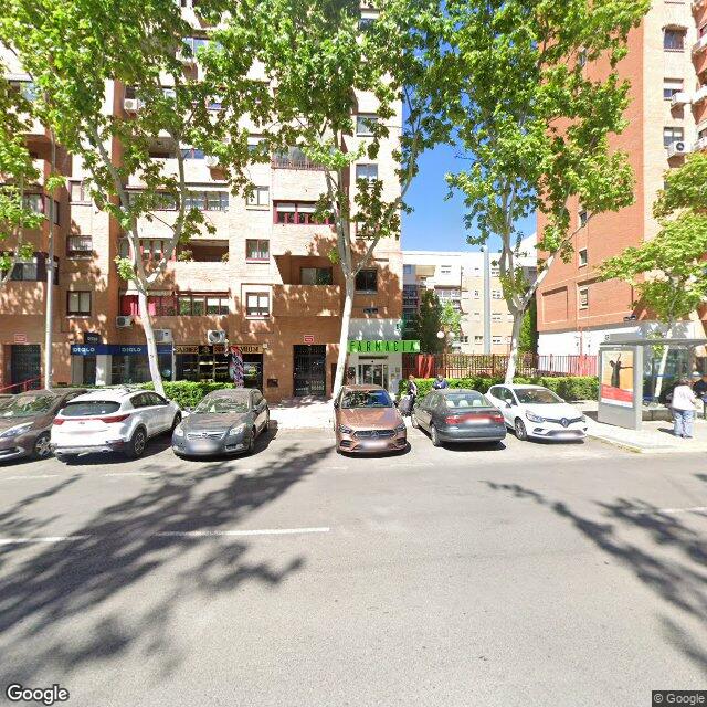 Street view near Farmacia Numancia in Madrid