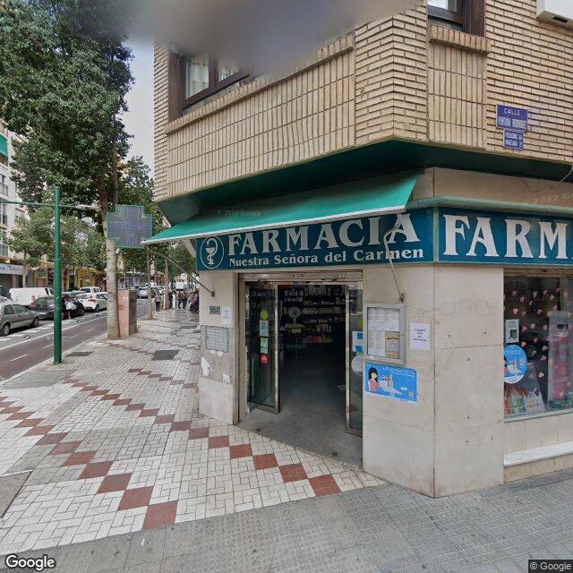 Street view near Farmacia Rodríguez in Málaga