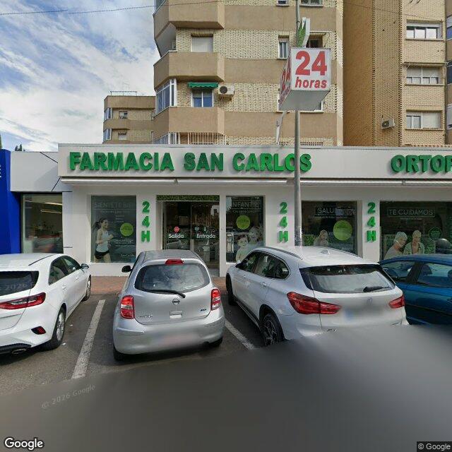 Street view near Farmacia San Carlos in Murcia
