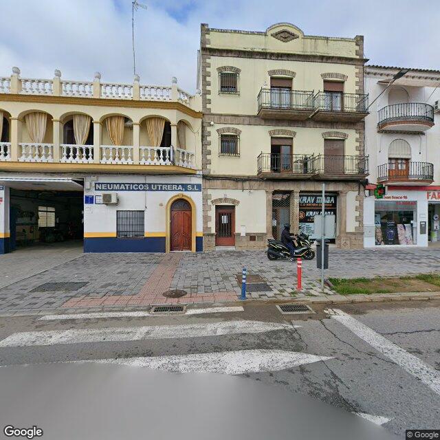 Street view near Farmacia San Juan Bosco 96. Ldo Antonio Valdés Arenas. in Utrera